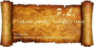 Platzerjanó Libériusz névjegykártya